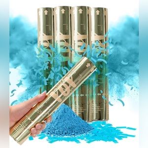 Gender Reveal Confetti Powder Cannon - Set of 4 Blue